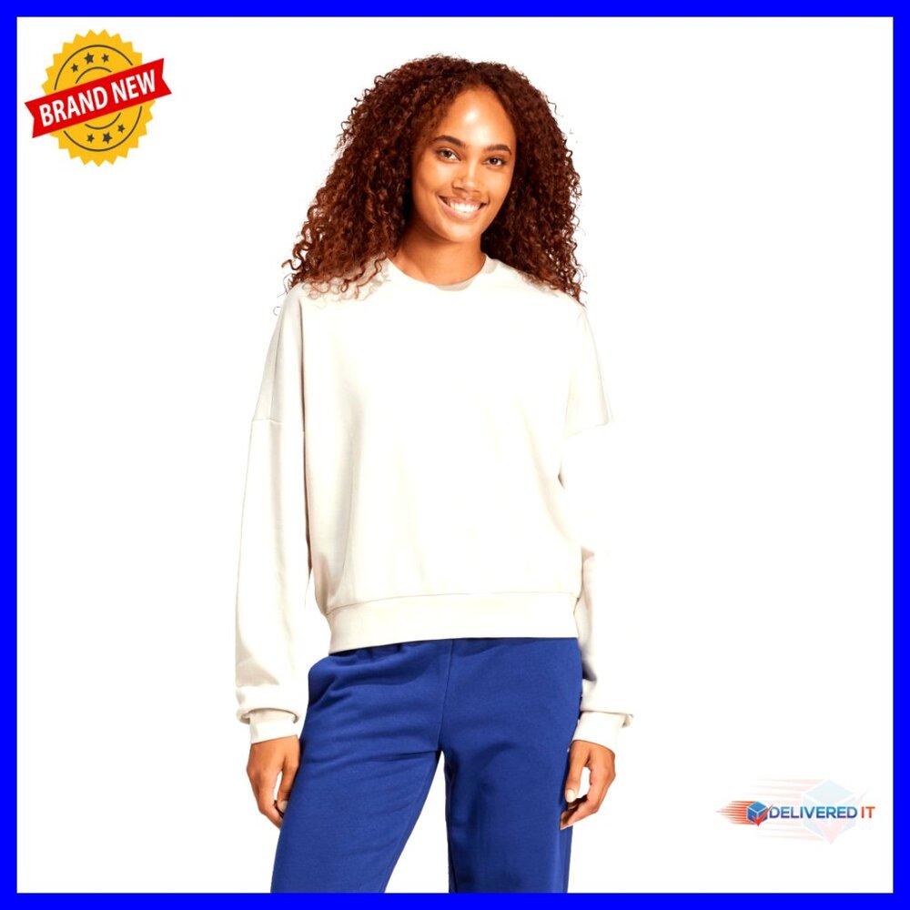 Oversized Loose Fit Sweatshirt Ribbed Crewneck Active Wear